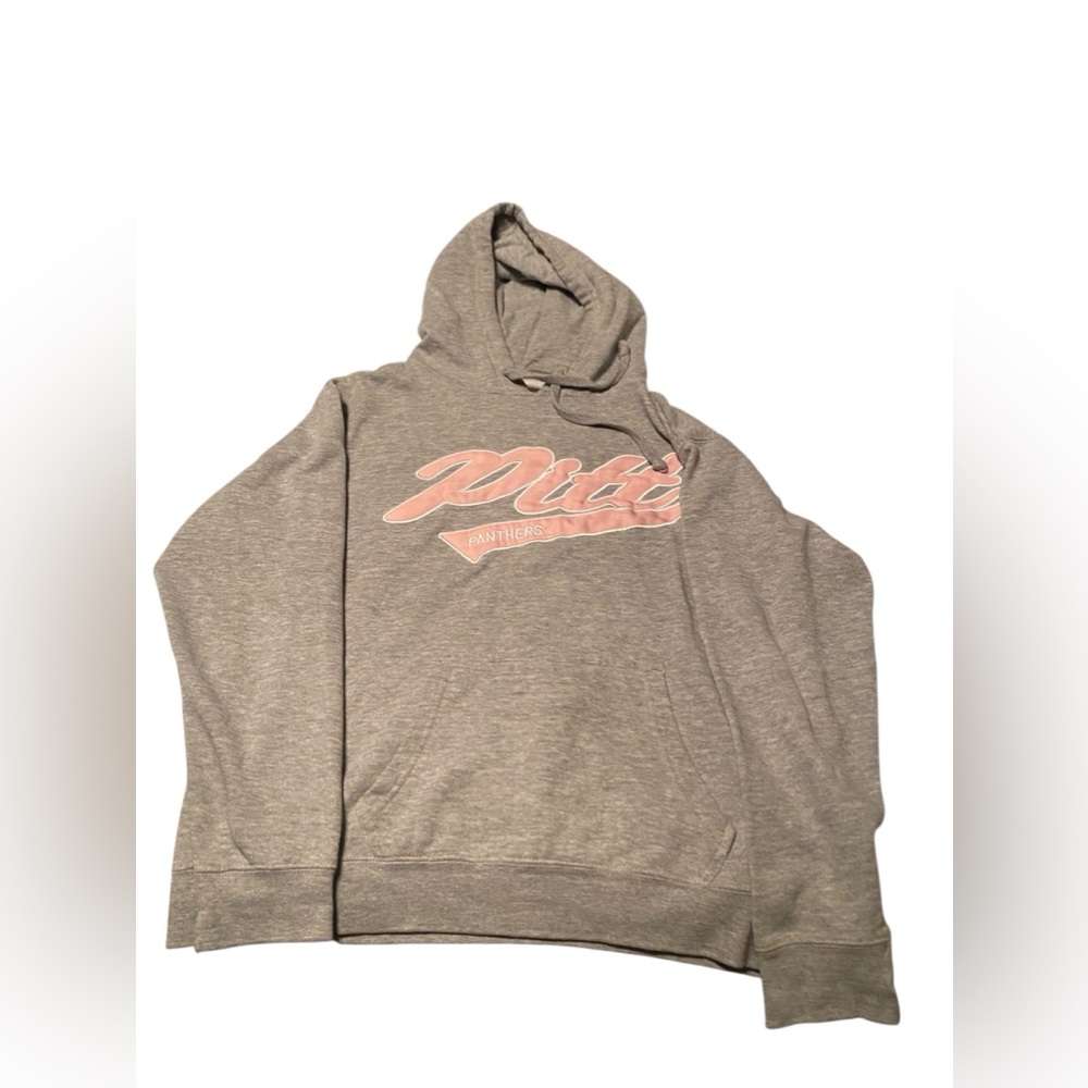 Pitt Panthers Embroidered Hoodie Sweatshirt Women's Medium Gray Retro